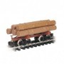 BAC98490 G Skeleton Log Car w/Logs  Brown