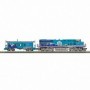 MTH30206411 O-27 Imperial ES44AC & Caboose/PS3  Christmas/Blue