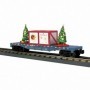 MTH3076775 O-27 Flat Car w/Lighted Trees  North Pole/Blue