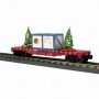 MTH3076776 O-27 Flat Car w/Lighted Trees  North Pole/Red