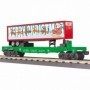 MTH3076779 O-27 Flat Car w/40' Trailer  Christmas