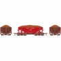 RND87204 HO 24' Ribbed Ore Car w/Load  GN/ Red num86377