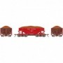 RND87205 HO 24' Ribbed Ore Car w/Load  GN/Red num93793