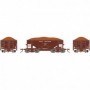 RND87207 HO 24' Ribbed Ore Car w/Load GN/Mineral Red num95014