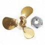 DUM3134 3 Blade Brass Left Hand Prop 1in dia: 1/8in Shaft