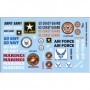 GR11031 Gofer Racing Armed Services Model Car Decal Sheet 1/24