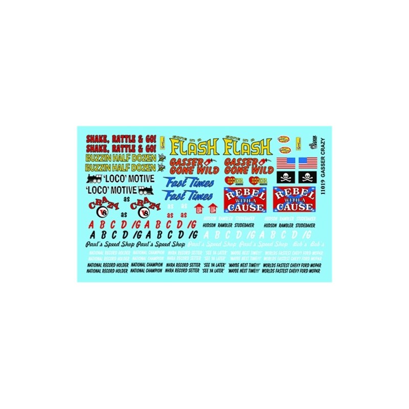 GR11019 Gofer Racing Gassers Decal Sheet 1/24