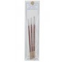 BRU-58 Atlas Brush num 58B: 10-0 5-0 0 Red Sable Detailing Brushes (3)